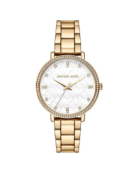 michael kors horloge dames zilver met witte wijzerplaat kleine steentjes|Zilverkleurige horloges .